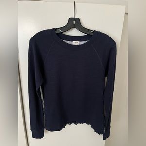 NWT J Crew Split Material Navy Top